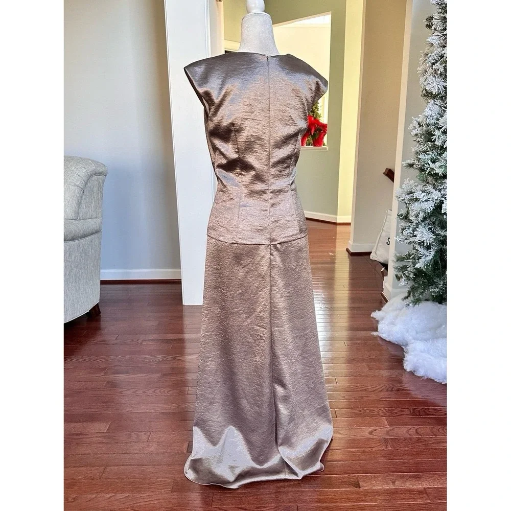Vintage La Nuit Beaded Neckline Ethereal Divine Feminine Maxi Gown Dress Size 10 - Picture 8 of 11